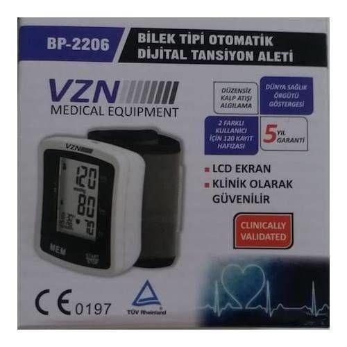 Bp-2206 Bilekten Tam Otomatik Tansiyon A - Medikaltec Bp- Bilekten Tam Otomatik Tansiyon Aleti