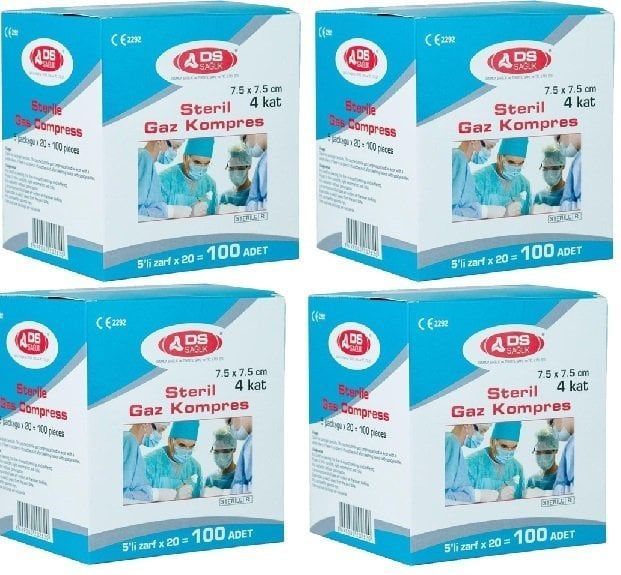 Steril Emici Kompres Gazlı Bez 7,5x7,5cm - Medikaltec Steril Emici Kompres Gazlı Bez 7,5x7,5cm Medikaltec8213 - Görsel 1 (Ön…