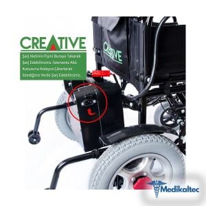 Medikaltec Creative CR-1002 Akülü Tekerlekli Sandalye Medikaltec1621 - Görsel 4 (Ön görünüm)