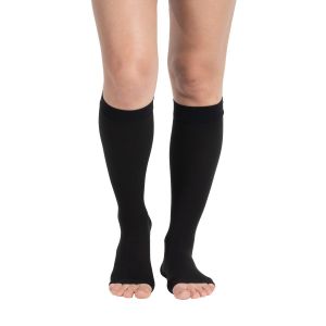 Ccl 2 Diz Altı Burnu Açık Varis Çorabı ( - Medikaltec Ccl 2 Diz Altı Burnu Açık Varis Çorabı (Siyah)