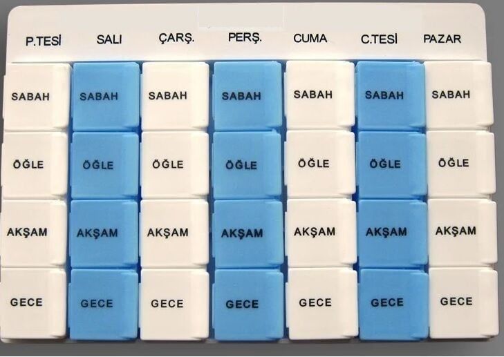İlaç Saklama Kutusu Tapbox - 7 Günlük -  - Medikaltec İlaç Saklama Kutusu Tapbox - 7 Günlük - Gözlü