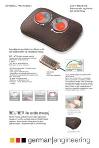 Shiatsu Masaj yastığı Beurer MG 147 Shia - Medikaltec Shiatsu Masaj Yastığı MG