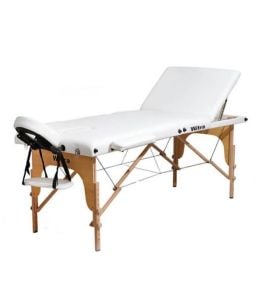 Katlanabilir ve Taşınabilir Çanta Tipi M - Beyaz 3 Parçalı Katlanabilir Masaj Yatağı