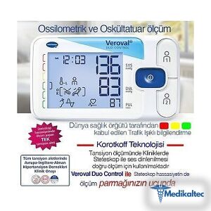 Medikaltec Tansiyon Aleti, Veroval Duo Control, Osilometrik Ve Oskültatuar Ölçüm Medikaltec1694 - Görsel 3 (Ön görünüm)