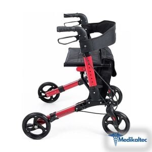 Medikaltec 9102 Kırmızı Lüx Alüminyum Rolatör Medikaltec4713 - Görsel 1 (Ön görünüm)