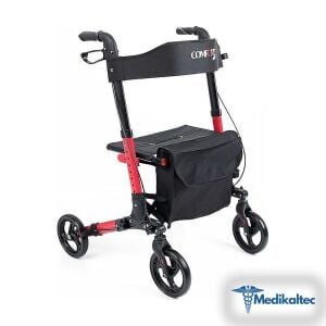 Medikaltec 9102 Kırmızı Lüx Alüminyum Rolatör Medikaltec4713 - Görsel 3 (Ön görünüm)