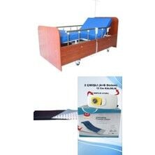 2 Motorlu Ahşap Hasta Karyolası + Lazer  - 2 Motorlu Ahşap Hasta Karyolası + Lazer Kesim Yatak+ 2 Çıkışlı A+B Sistemli Cm Boru Tipi Havalı Yatak Takım