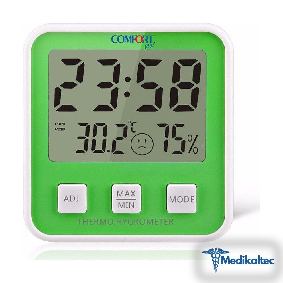 Comfort Plus DM-658 Yeşil Isı Nem Ölçer - Medikaltec - Yeşil Isı Nem Ölçer Medikaltec9437 - Görsel 1 (Ön görünüm)