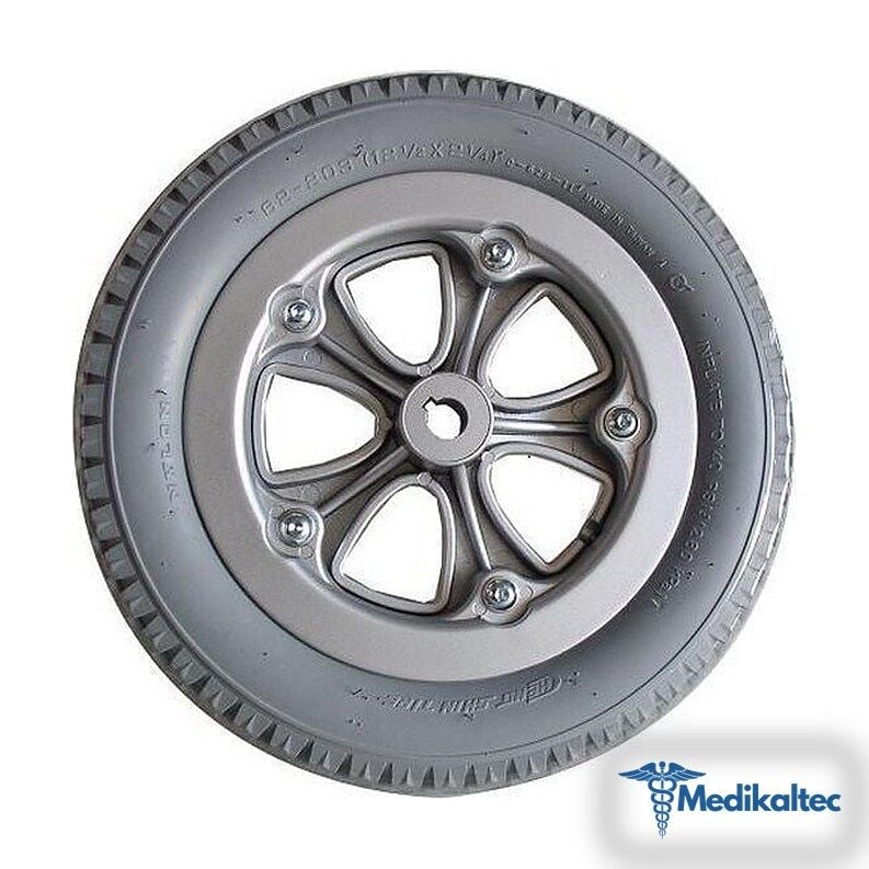 Medikaltec Arka Tekerlek 12 1/2 x 2 1/4 Gri Silikon Dolgu Engelli Aracı 1 Adet - Görsel 1