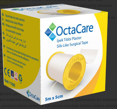 Medikaltec İpek Tıbbi Plaster 5 m x 5 cm 1 Adet Medikaltec4798 - Görsel 1 (Ön görünüm)