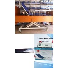 3 Motorlu Ahşap Hasta Karyolası + Lazer  - 3 Motorlu Ahşap Hasta Karyolası + Lazer Kesim Yatak+ 3 Çıkışlı Abc Sistemli Boru Tipi Havalı Yatak Takım