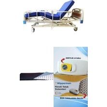3 Motorlu Abs Başlıklı Tabanca Korkulukl - 3 Motorlu Abs Başlıklı Tabanca Korkuluklu Hasta Karyolası+ Lazer Kesim Yatak+ Baklava Tipi Havalı Yatak Takım