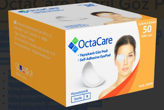Medikaltec Steril Göz Pedi 6,5 cm x 9,5 cm 50 Adet Medikaltec4809 - Görsel 1 (Ön görünüm)