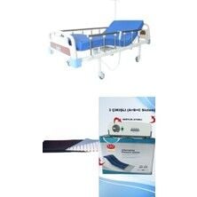 2 Motorlu Abs Başlıklı Tabanca Korkuluklu Hasta Karyolası + 3 Çıkışlı Abc Sistem Boru Tipi Havalı Yataklı Takım