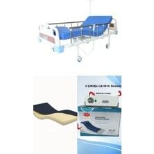2 Motorlu Abs Başlıklı Tabanca Korkuluklu Hasta Karyolası + Visco Yatak+ 3 Çıkışlı Abc Sistemli Boru Tipi Havalı Yatak Takım