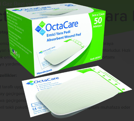 Medikaltec Emici Yara Pedi 5 cm x 7,5 cm 50 Adet Medikaltec4821 - Görsel 1 (Ön görünüm)