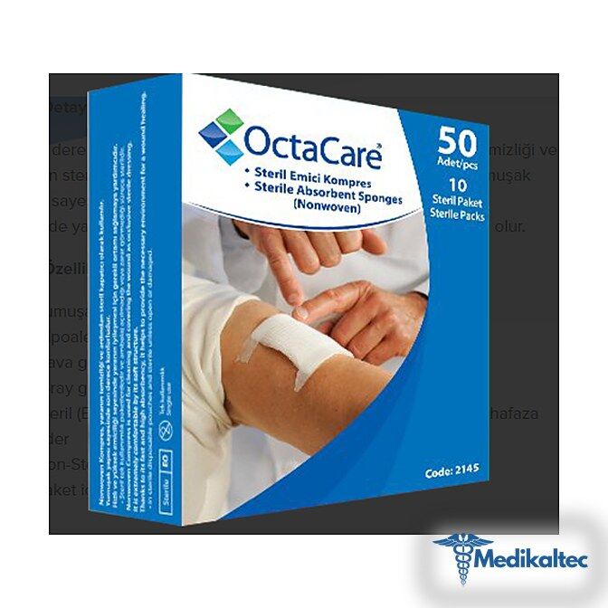Medikaltec Steril Emici Kompres (Non-Wowen) 7,5cm x 7,5cm 50 Adet Medikaltec4823 - Görsel 1 (Ön görünüm)