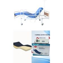 2 Motorlu Ekonomik Hasta Karyolası + Vis - 2 Motorlu Ekonomik Hasta Karyolası + Visco Yatak + 3 Çıkışlı Abc Sistemli Boru Tipi Havalı Yatak Takım