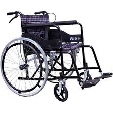 Emek Sağlık Witra Ekose Desenli Kumaş Fr - Emek Sağlık Witra Ekose Desenli Kumaş Frenli Ekonomik Manuel Kontrollü Tekerlekli Sandalye