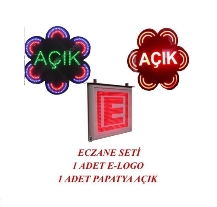 Medikaltec Eczane Led E-logo Ve Animasyonlu Papatya Açık Yazısı