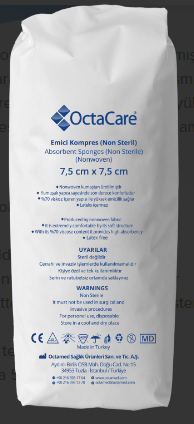 Medikaltec Emici Kompres 8 Kat Nonsteril 7,5cm x 7,5cm 100 Adet Medikaltec4829 - Görsel 1 (Ön görünüm)