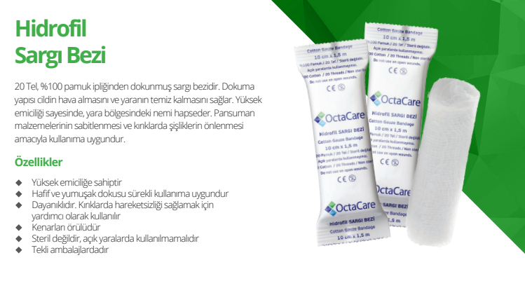 Medikaltec  Hidrofil Sargı Bezi 20 cm x 100 m	1 Adet