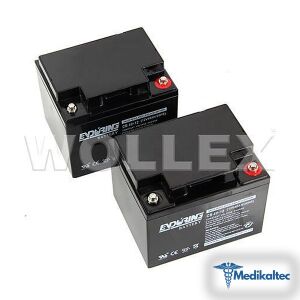 Medikaltec 12V 40Ah Akülü Tekerlekli Sandalye Deep Cycle Akü 2 Adet - Görsel 1