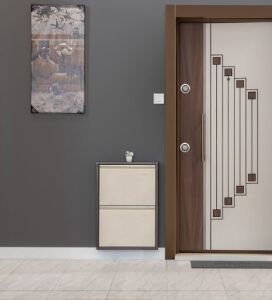 Medikaltec 2’li Metal Ayakkabılık (Kahve-Krem) | Modern Tasarım ve Geniş İç Hacim