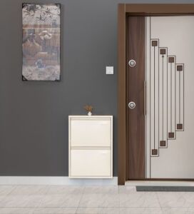 Medikaltec 2’li Metal Ayakkabılık (Krem) | Modern Tasarım ve Geniş İç Hacim