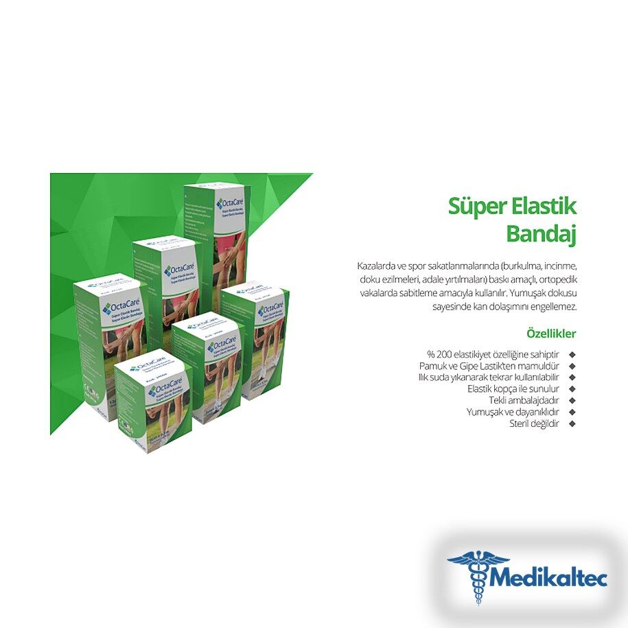 Medikaltec Süper Elastik Bandaj 6 cm x 4,5 m 1 Adet Medikaltec4852 - Görsel 1 (Ön görünüm)