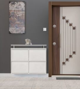 Medikaltec 2+2 Metal Ayakkabılık (Beyaz) | Dar Alanlar İçin Akıllı Çözüm