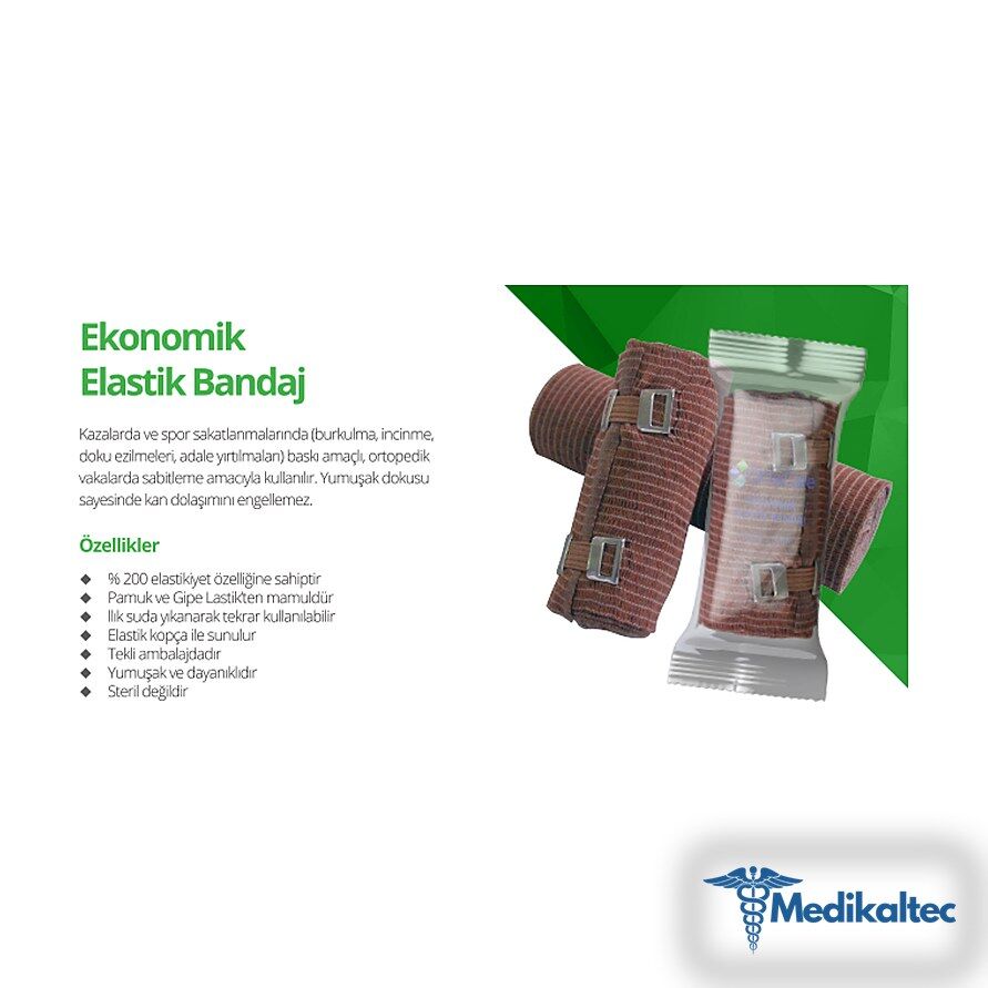 Medikaltec OctaCare Ekonomik Elastik Bandaj 8cm x 3,5m 1 Adet Medikaltec4859 - Görsel 1 (Ön görünüm)