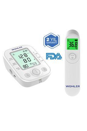Medikaltec Pilli Üst Koldan Ölçer Dijital Tansiyon Aleti Nabız Ölçer Hafızalı Usb + Temassız Ateş Ölçer Fda On