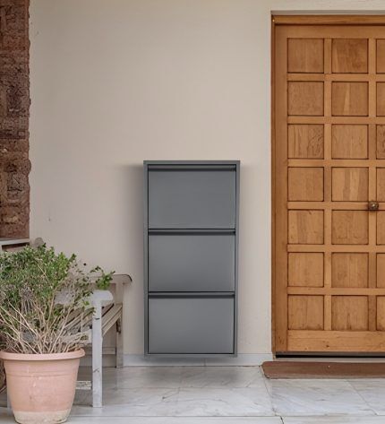 Medikaltec 3’lü Metal Ayakkabılık (Antrasit) | Dar Alanlar İçin Akıllı Çözüm