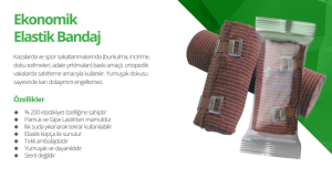 Medikaltec Ekonomik Elastik Bandaj 20cm x 3,5m 1 Adet Medikaltec4863 - Görsel 1 (Ön görünüm)