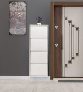 Medikaltec 4’lü Metal Ayakkabılık (Beyaz) | Dar Alanlar İçin Akıllı Çözüm