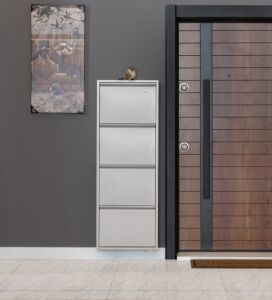 Medikaltec 4’lü Metal Ayakkabılık (Gri) | Kolay Kurulum, Dayanıklı Yapı