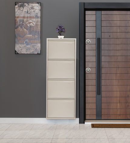 Medikaltec 4’lü Metal Ayakkabılık (Krem) | Fonksiyonel ve Estetik Görünüm