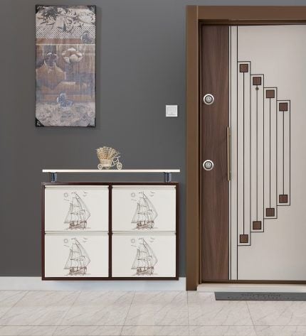 Medikaltec 2+2 Metal Ayakkabılık (Kahve-Krem-Gemi) | Dar Alanlar İçin Akıllı Çözüm