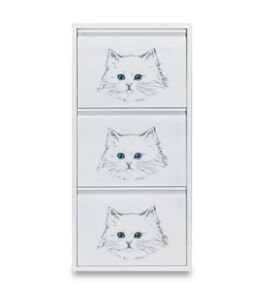 Medikaltec 3’lü Metal Ayakkabılık (Beyaz-Kedi) | Göz Alıcı Tasarım ve Pratiklik