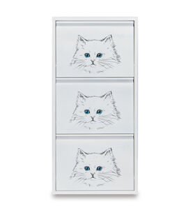 Medikaltec 3’lü Metal Ayakkabılık (Beyaz-Kedi) | Göz Alıcı Tasarım ve Pratiklik