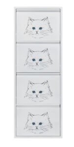 Medikaltec 4’lü Metal Ayakkabılık (Beyaz-Kedi) | Günlük Kullanım İçin İdeal