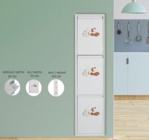 Medikaltec Çok Amaçlı Erzak Dolabı Beyaz 3’lü | Kolay Kurulum, Dayanıklı Yapı