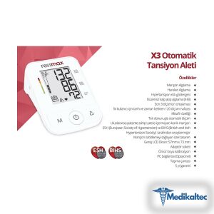 Medikaltec X3 Üst Kol Tipi Otomatik Tansiyon Aleti 5 Yıl Garantili Medikaltec4911 - Görsel 3 (Ön görünüm)