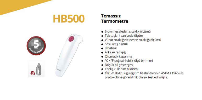 Medikaltec  HB500 Temassız Termometre Ateş Ölçer