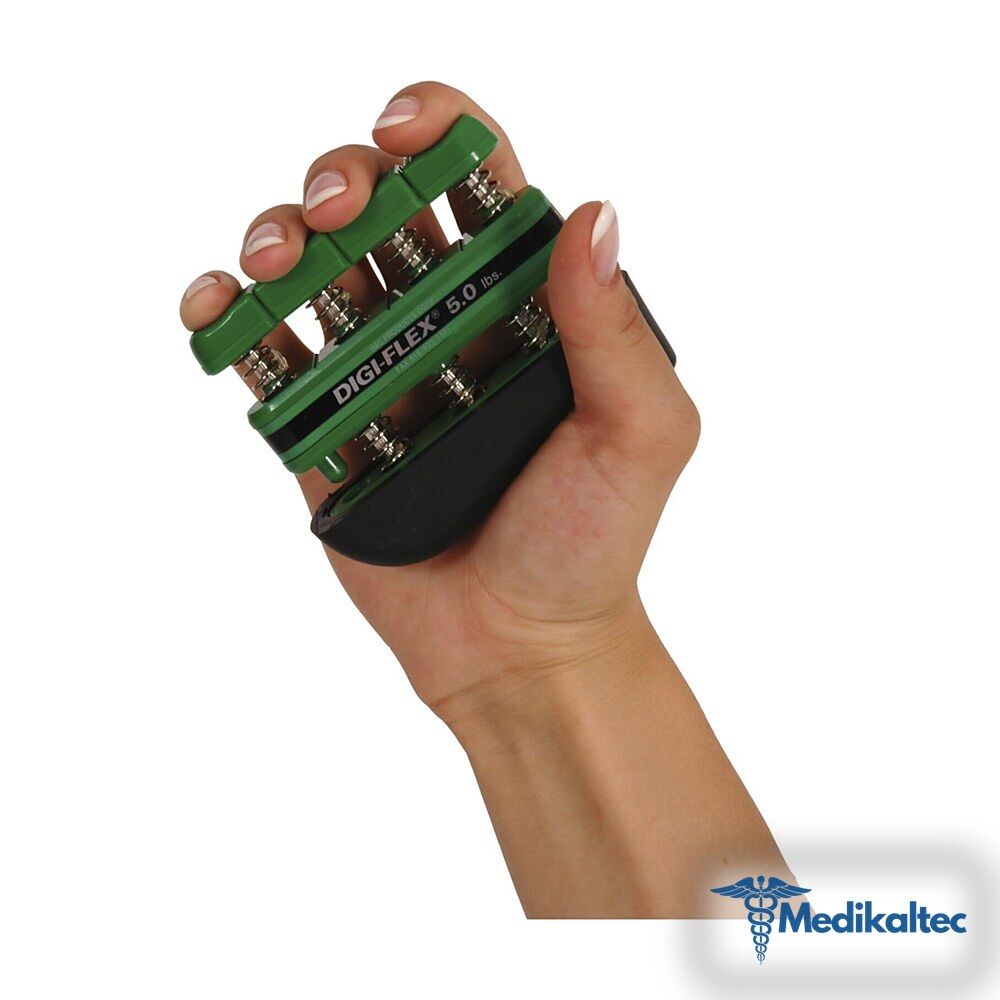Medikaltec Digi-Flex El Parmak Güçlendirme Yayı, El Parmak Egzersiz Aleti Yeşil Renk Orta - Görsel 1