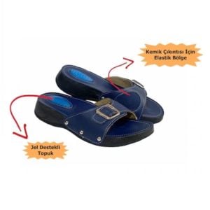 Hallux Valguslu Terlik LacivertTopuk Dik - Medikaltec Hallux Valguslu Terlik Lacivert