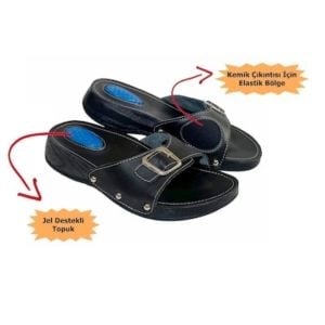 Hallux Valguslu Terlik SiyahTopuk Dikeni - Medikaltec Hallux Valguslu Terlik Siyah