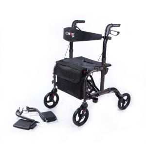 Comfort Plus DM-9124 Lüx Ayak Pedallı Alüminyum Rolatör (Hem Rolatör Hem Tekerlekli Sandalye)