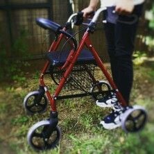 Tekerlekli, Frenli, Oturaklı, Sepetli, H - Tekerlekli, Frenli, Oturaklı, Sepetli, Hasta Yardım Yürümeç Rollator Poylin